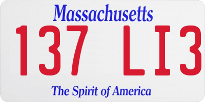 MA license plate 137LI3