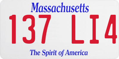 MA license plate 137LI4