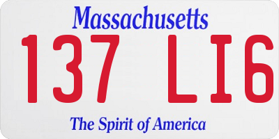 MA license plate 137LI6