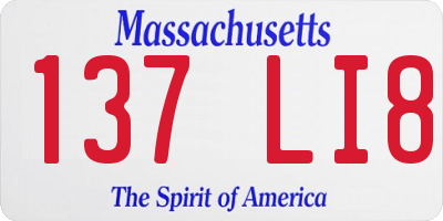 MA license plate 137LI8