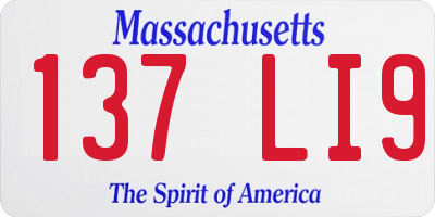 MA license plate 137LI9