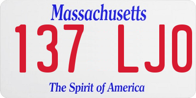 MA license plate 137LJ0