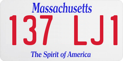 MA license plate 137LJ1