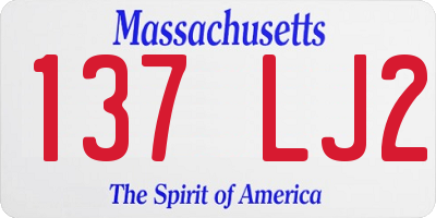 MA license plate 137LJ2