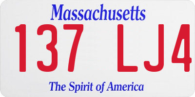MA license plate 137LJ4