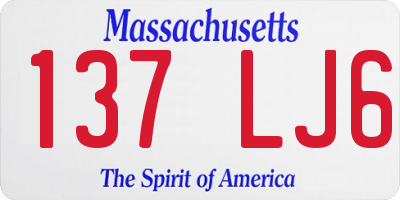 MA license plate 137LJ6