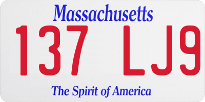 MA license plate 137LJ9