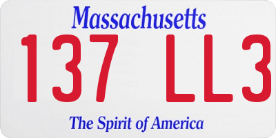 MA license plate 137LL3
