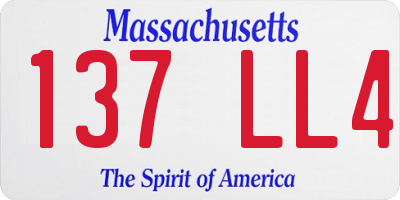 MA license plate 137LL4