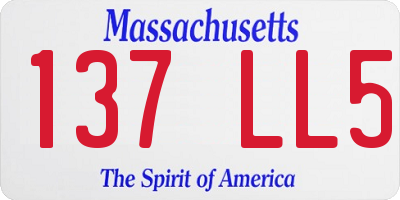 MA license plate 137LL5