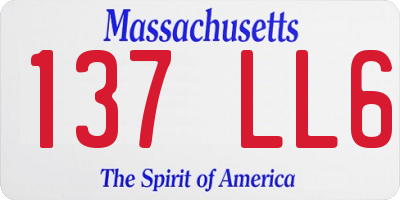 MA license plate 137LL6