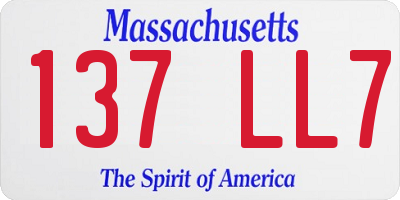 MA license plate 137LL7