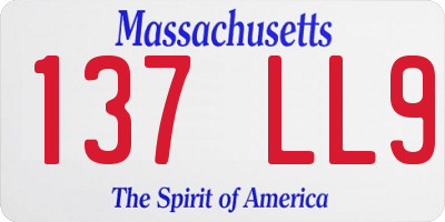 MA license plate 137LL9