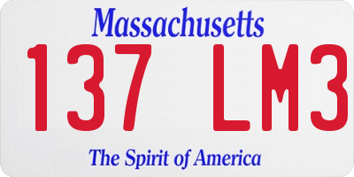 MA license plate 137LM3