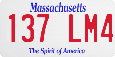 MA license plate 137LM4