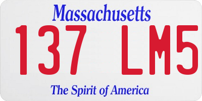 MA license plate 137LM5