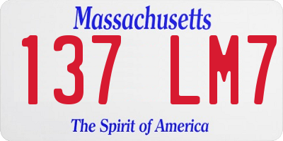 MA license plate 137LM7
