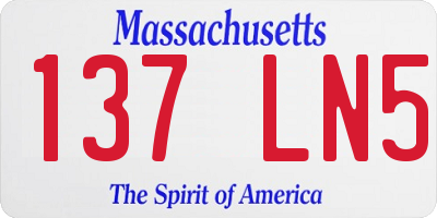 MA license plate 137LN5