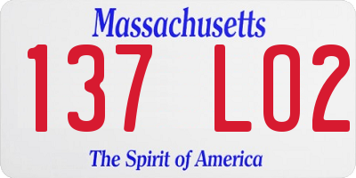 MA license plate 137LO2