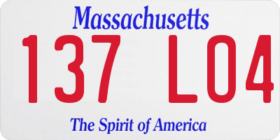 MA license plate 137LO4