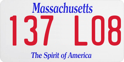 MA license plate 137LO8
