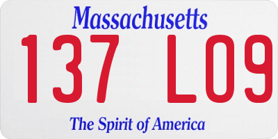 MA license plate 137LO9