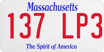 MA license plate 137LP3