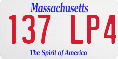 MA license plate 137LP4