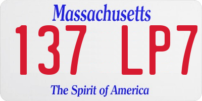 MA license plate 137LP7