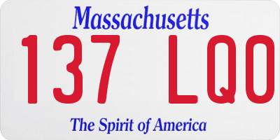 MA license plate 137LQ0