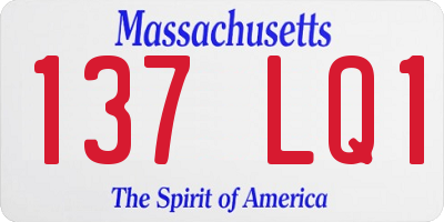 MA license plate 137LQ1