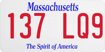 MA license plate 137LQ9