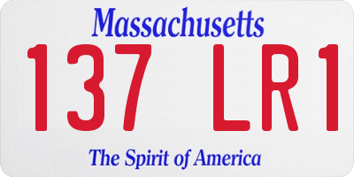 MA license plate 137LR1