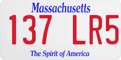 MA license plate 137LR5