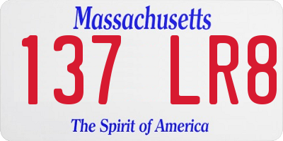 MA license plate 137LR8
