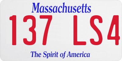 MA license plate 137LS4