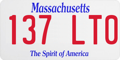 MA license plate 137LT0