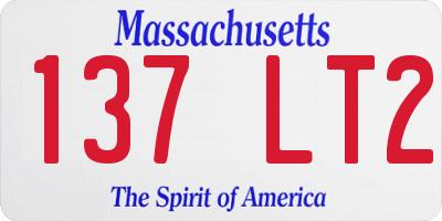 MA license plate 137LT2