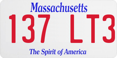 MA license plate 137LT3