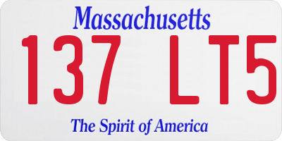 MA license plate 137LT5
