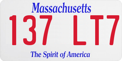 MA license plate 137LT7