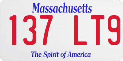 MA license plate 137LT9