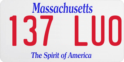 MA license plate 137LU0
