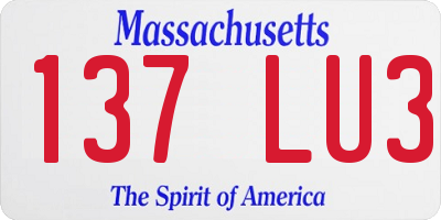 MA license plate 137LU3