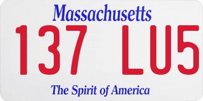 MA license plate 137LU5