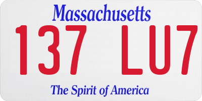 MA license plate 137LU7
