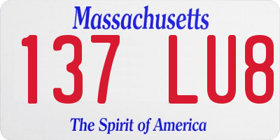 MA license plate 137LU8