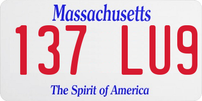 MA license plate 137LU9