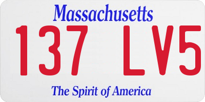 MA license plate 137LV5