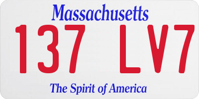 MA license plate 137LV7